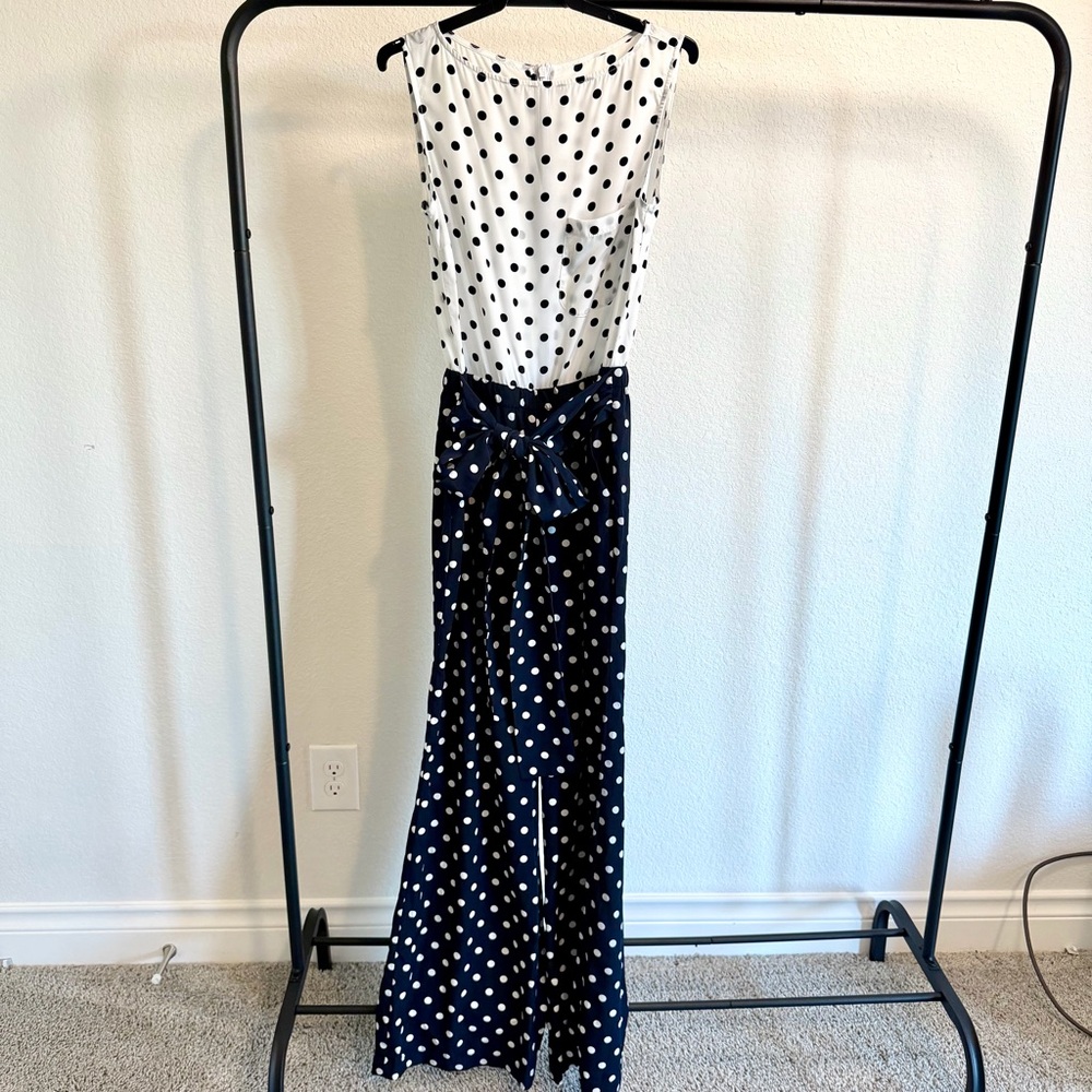 Polka Dot Jumpsuit - Black and White Lightly Used